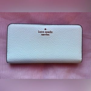 KATE SPADE ♠️ Dumpling Large Slim Bifold Wallet Mint Crystal Blue Leather